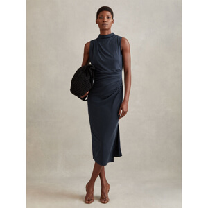 REISS BEAUX Modal Blend Ruched Midi Dress